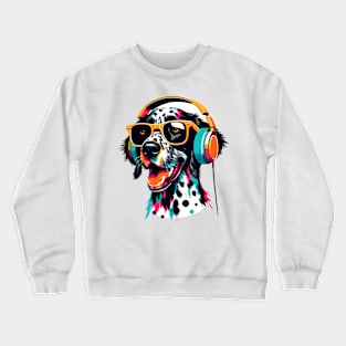 Pudelpointer Smiling DJ in Bold Japanese Style Crewneck Sweatshirt